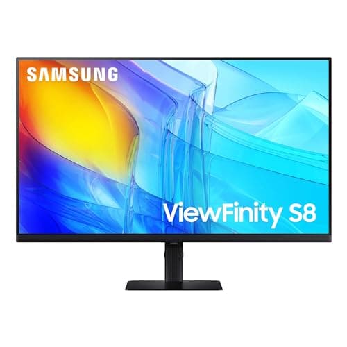 SAMSUNG 32" ViewFinity S8 (S80D) Series 4K UHD High Resolution Computer Monitor, HDR10, Multiple Ports w/ HDMI, DisplayPort, USB-A, Height Adjustable Stand, LS32D806EANXGO, 2024, 3Yr Warranty