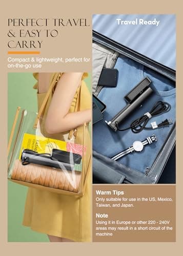 Portable Clothes Steamer, Fast Heat-Up Handheld Garment Steamer with 90ml Tank and Heat-Resistant Glove for Home, Office, and Travel 3