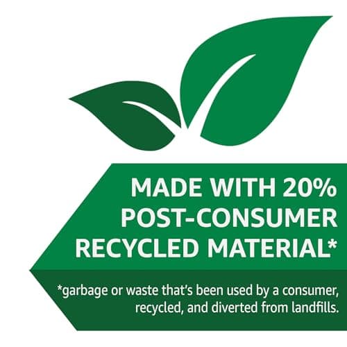 Amazon Basics 30 Gallon Flextra Strength Multipurpose Drawstring Trash Bags, 20% Post Consumer Recycled Material, Tear Resistant, Black, 50 Count 7