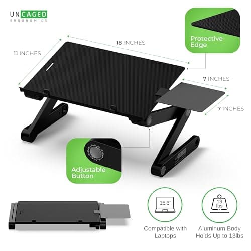 Uncaged Ergonomics WorkEZ Adjustable Computer Keyboard Stand for Desk, Keyboard & Mouse Riser, Ergonomic Portable Stand for Desktop, Computer Keypad Riser for Desk 6