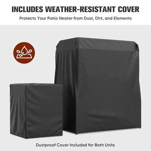 EAGLE PEAK Outdoor Propane Fireplace 50,000 BTU Gas Fireplace with Storage & Adjustable Flame, Patio Heater for Decks Backyards, Gray/Beige 8