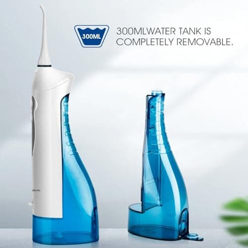 Hangsun Water Flosser Cordless Oral Irrigator Rechargeable Dental Water Jet HOC700 for Teeth Braces with 300ML Water Tank and 4 Jet Tips for Travel & Home Use 5