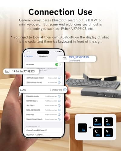 SIKAI CASE Foldable Bluetooth Keyboard with Magnetic Stand,Aluminum Alloy Mini Quiet Folding Portable Lightweight Travel Rechargeable Pocket for Tablet,iPad, Phones, Black 5