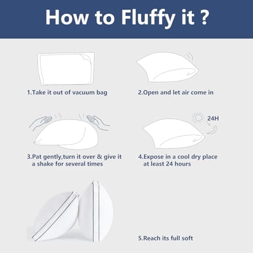 CozyLux Pillows King Size Set of 2, Soft and Supportive 3D Down Alternative Bed Pillow for Sleeping 2 Pack White, Luxury Hotel Quality Gusseted Bedding Pillows for Back, Stomach or Side Sleepers 18x34 6