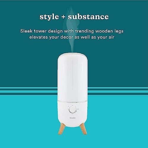 Homedics Ultrasonic Humidifier, Bedrooms and Home Offices, 0.97-Gallon Tank, 45-Hour Runtime, Visible Ultra-Quiet Cool Mist, Aromatherapy, Demineralization Cartridge, Night-Light, Auto-Off, White 5