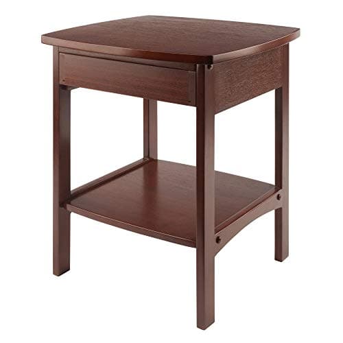 Winsome 22 x 18 x 18-Inch Wood Curved End Table/Night Stand with One Drawer, Brown (94918) 7