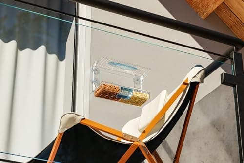 Acrylcc Window Bird Feeders with Strong Suction Cups for Window Viewing and Balcony,See Through Wild Birdfeeder with Bath and Water Combo,Clear Windows Bird Feeder for Cats,Kids,Birds Lover Gifts 8