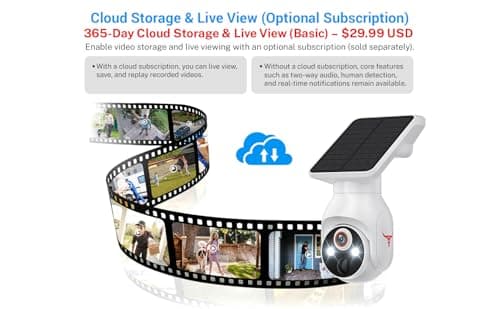 FineLuck Solar-Powered 1080p Battery Camera, Security Cameras Wireless Outdoor for Home Surveillance, AI Human Detection, Cloud Storage (Sold Separately), 2.4G WiFi Only, Night Vision (White) 7