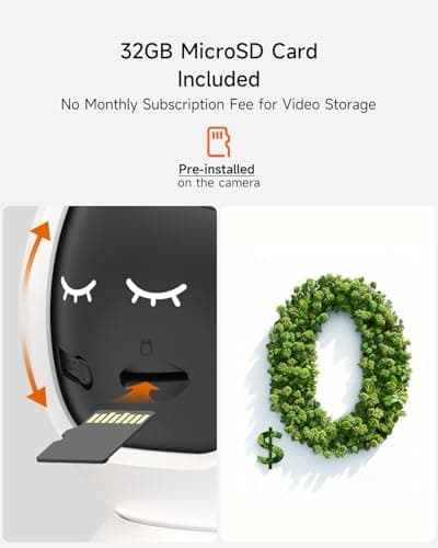 CINMOORE 4MP Camera for Home Security, Free 32GB SD Card, Non-Subscription AI Human/Pet/Crying Detection, 2.5K Dog Cat Pet Camera with Phone APP, 360° Coverage, 2-Way Talk, IR Night Vision, 2.4G WiFi 5