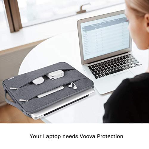 Voova 15.6 16 Inch Laptop Sleeve Case Compatible with MacBook Pro 16 M1/M2/M3/M4 Max 2019-2025, 15.6-16” Hp Lenovo Acer Asus, Waterproof Slim Computer Bag Cover with Handle, Grey 7
