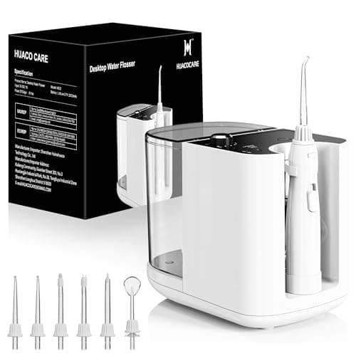 Upgraded Version 900ML Large Capacity Countertop Water Flosser, Aquarius Water Flosser Professional with UV Sanitizer Light, Oral Irrigator for Teeth, Gums, Braces, Dental Care