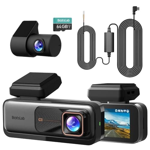 BOTSLAB 4k Dash Cam Front and Rear, 24/7 Parking Monitor with Hardwired Kit, 170° Ultra Wide Dashcam, ADAS, IMX415 Sensor, Night Vision, WDR, Loop Recording, 5G/2.4G WiFi & GPS, Free 64GB Card