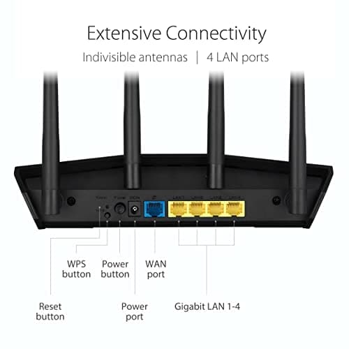 ASUS AX3000 WiFi 6 Router (RT-AX57) - Dual Band Gigabit Wireless Internet Router, Gaming & Streaming, AiMesh Compatible, Included Lifetime Internet Security, Parental Control, MU-MIMO, OFDMA 9