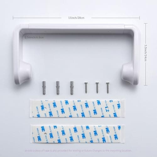 simpletome Paper Towel Holder ONE Hand Tear Adaptive Tension Arm Adjustable Length 9.4-11inch/24-28cm (White) 6