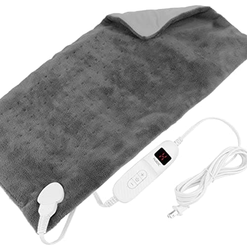 HubiCare Heating Pad for Back Pain Cramps Relief, Electric Heating Pad for Neck/Shoulder/Muscle Pain, Auto Off, Moist Heat Options, Machine Washable, Valentine Gifts for Women - XL (12" X 24")