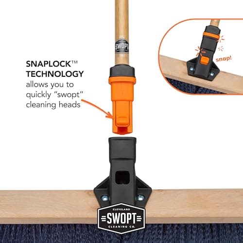 SWOPT 24” Premium Multi-Surface Push Broom Head — Cleaning Head Interchangeable with All SWOPT Cleaning Products for More Efficient Cleaning and Storage — Indoor and Outdoor Push Broom 10