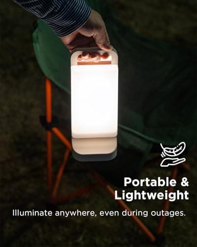 Solar Camping Lantern, Rechargeable Battery Powered Camping Light 6000mAh Up to 80HRS Lasting, Dimmable Night Lamp, Survival gear for Emergency, Power Outages, Outdoor, Indoor 5