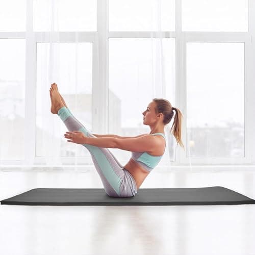 Fitvids 1/2-Inch Extra Thick High Density Anti-Tear Exercise Yoga Mat with Carrying Strap, Gray 7