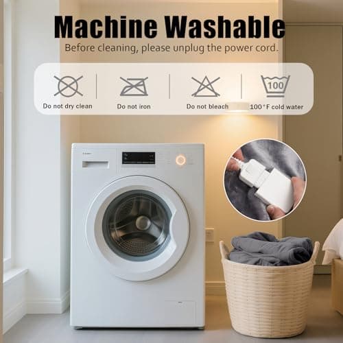 OIPUNSHLE Heated Wearable Shawl 33x59 Inch, 6 Heating Levels & 5 Timer Settings, Soft Sherpa to Fleece, UL Certified with Auto Shut Off, Machine Washable Gift for Christmas Home Office (Gray) 7