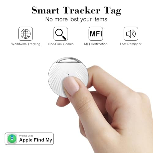 Air Tracker Tags-4 Pack, [MFi Certified] Smart Tag, Pet Bluetooth Tracker for Apple Find My, IP68 Waterproof,Replaceable Battery, Key Finder and Item Locator for Keys, Luggage, Pets, Wallet (iOS Only) 9
