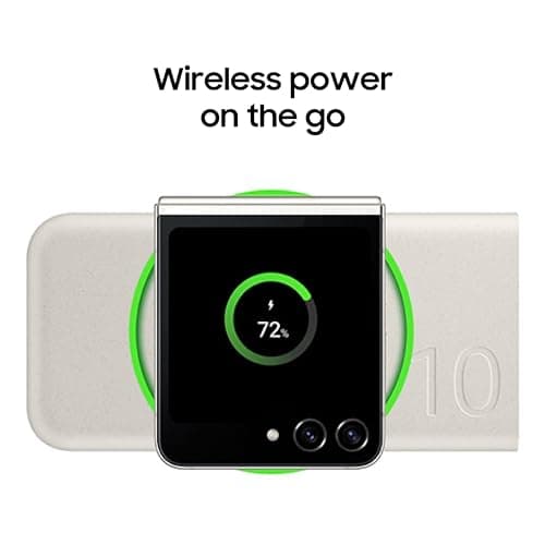 SAMSUNG 25W 10,000mAh Battery Pack Wireless Charger, Super Fast Charging w/ 2 Ports for Galaxy Phones, Buds and More, 3A USB-C Cable Included, 2024, US Version, EB-U2510XUEGUS. Beige 7