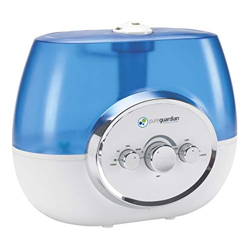 PureGuardian H1510 Ultrasonic Warm and Cool Mist Humidifier for Bedrooms, Quiet, Filter-Free, 11L Output Up to 100 Hr Run Time, 1.5 Gal Treated Tank Surface Resists Mold, Pure Guardian Room Humidifier 12