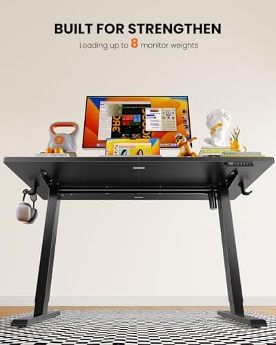 ErGear Electric Standing Desk, 48 x 24 inch Height Adjustable Sit Stand Up Desk, Computer Home Office Desk with 4 Memory Height Buttons, Two Pieces Desktop, Black, EGESD110B 7