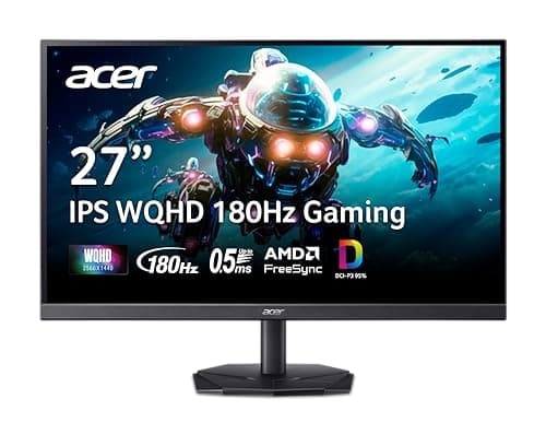 acer Nitro 27 Inch WQHD 2560 x 1440 IPS Gaming Monitor | AMD FreeSync | Up to 180Hz Refresh | Up to 0.5ms | HDR 10 Support | One Display Port 1.2 & Two HDMI 2.0 | KG271U N3bmiipx (Renewed)