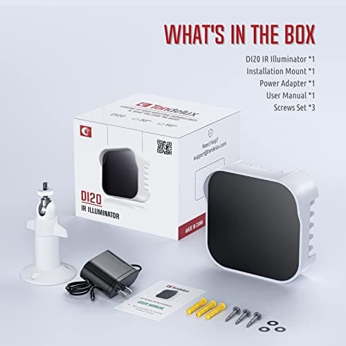 Tendelux DI20 IR Illuminator | Long Range Infrared Flood Light for Security Camera (w/Power Adapter) 6