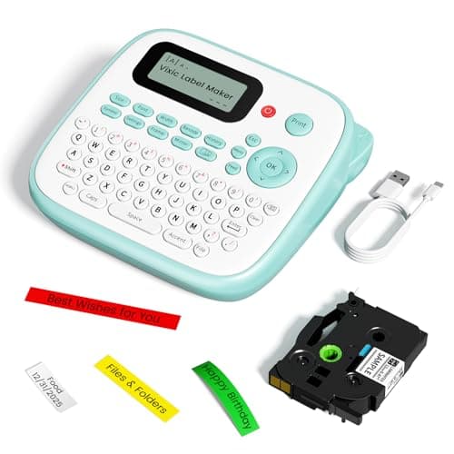 Label Maker Machine with-Tape, Label Maker Waterproof-Labels, Label Maker D210S, Labeler Machine for Classroom Teacher Kids School Items, Portable Label Makers Multiple Symbols Fonts for Home Office