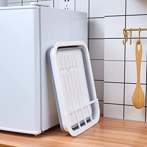 Goderewild Collapsible Dish Rack with Drainboard for Drying Dishes - Space-Saving Foldable Design with Dinnerware Storage Tray/Basket - Perfect for Kitchen Counter Organization 6