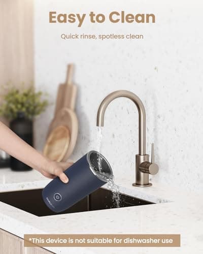 SIMPLETASTE Milk Frother, 4-in-1 Electric Milk Frother and Steamer, Automatic Warm and Cold Foam Maker and Milk Warmer for Latte, Cappuccinos, Dark Blue 6