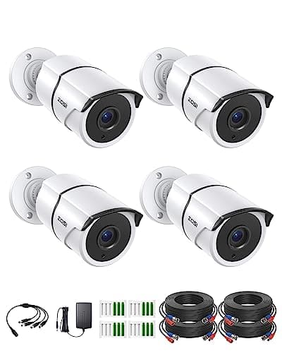 ZOSI 4PACK 1920TVL 1080P HD TVI Security Cameras 120ft Night Vision CCTV Cameras Home Security Day/Night Waterproof Camera for 720P,1080P,5MP,4K HD-TVI Analog DVR Systems