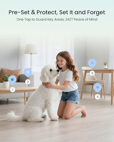 4K Indoor Security Camera, 360° PTZ Home Surveillance Camera with 64GB SD Card, AI Human/Pet/Baby Cry Detection, 2.4G/5G Dual-Band WiFi, Auto Tracking, Night Vision, One-Touch Call, 2-Way Audio 7