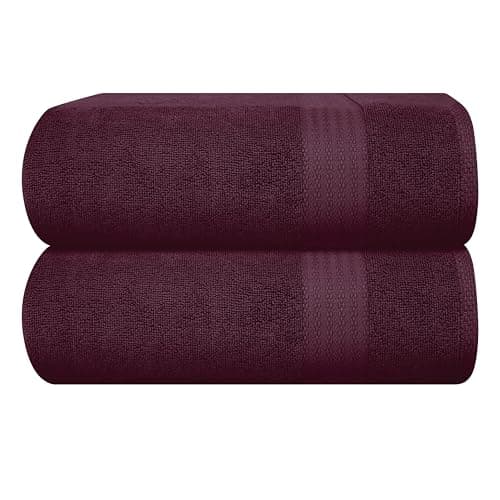 GLAMBURG Premium Cotton Oversized 2 Pack Bath Sheet 35x70-100% Pure Cotton - Ideal for Everyday use - Ultra Soft & Highly Absorbent - Machine Washable - Burgundy