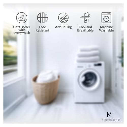 Mississippi Cotton Twin XL Fitted Sheets 2 Pack 100% Percale Cotton 600 Thread Count 16 Inch Deep Pocket 360° Elastic Fitted Sheet for Dorm Beds College Adjustable Beds Split Mattresses White 7