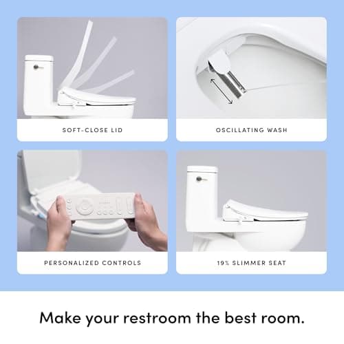 TUSHY Cloud+ Electronic Bidet Heated Toilet Seat | Intelligent Remote w/Personal Settings, Instant Warm Water, Heated Seat and Air Dryer, Automatic Deodorizer (Night Light & Soft Close), Elongated 8