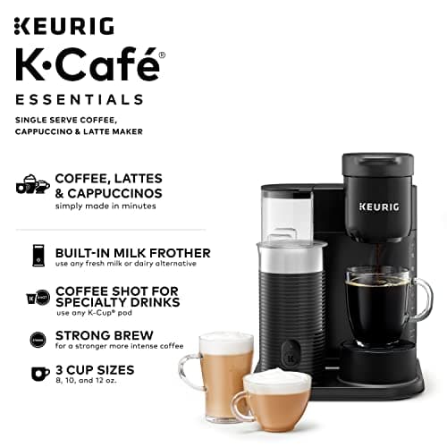 K-Cafe Essentials Single Serve K-Cup Pod Coffee, Latte and Cappuccino Maker, Black 3