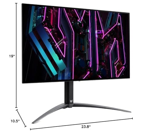 acer Predator X27U | 27" WQHD 2560 x 1440 OLED Gaming Monitor | AMD FreeSync Premium | Up to 240Hz | Up to 0.01ms | 1000nits@HDR 3% | DCI-P3 99% | Delta E<1 | USB Type-C, DP 1.4 & 2 x HDMI 2.0 14