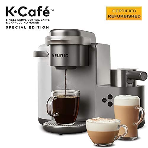 Keurig K-Cafe Special Edition Coffee Maker, Single Serve K-Cup Pod Coffee, Latte and Cappuccino Maker, Comes with Dishwasher Safe Milk Frother, Coffee Shot Capability, Nickel (Renewed) 2