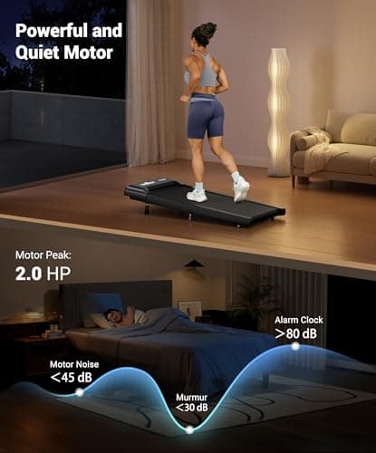 THERUN Walking Pad Treadmill with 10% Incline, Under Desk Treadmills for Home Office, Portable Small Walking Pad with Remote Control 6