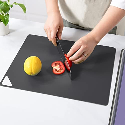 WK Flexible Plastic Cutting Boards for Kitchen Set of 6, Non Slip Cutting Board Mats with Hole, Cutting Boards for Meat, BPA Free, Dishwasher Safe, Multi Size 7