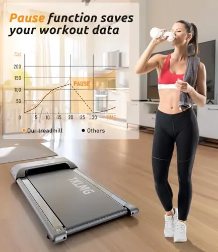 Binfanuo Under Desk Treadmill for Home Office with IR Remote Control, 265lb Weight Capacity, 2.25HP, Portable Walking Pad Design (Black） 7