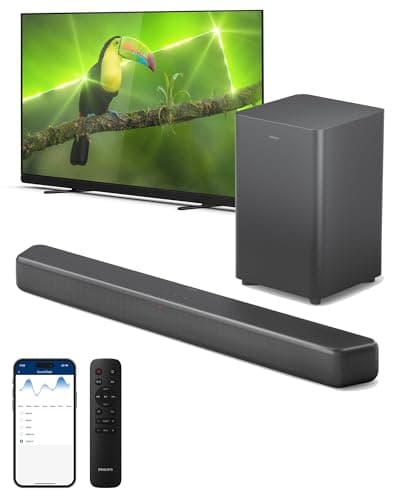 PHILIPS B5309 Soundbar 2.1 with Wireless Subwoofer and Immersive DTS Virtual:X Audio Technology - 240W Max Power, Deep Bass, Bluetooth 5.4, Four EQ Modes, HDMI ARC and USB connectivity - Dark Grey