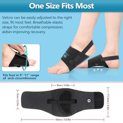 Healrecux Arch Support Braces for Plantar Fasciitis Relief, Adjustable Arch Support for Women Men with Gel Arch Inserts, Arch Support Brands Arch Sleeves for Flat Feet High & Fallen 5