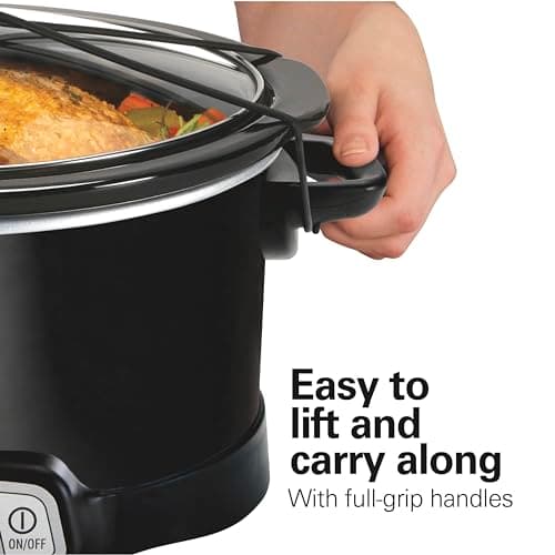 Hamilton Beach Portable 7 Quart Programmable Slow Cooker with Three Temperature Settings, Lid Latch Strap for Easy Travel, Dishwasher Safe Crock, Black (33474G) 6
