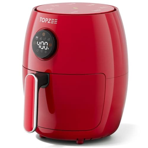 Small Compact Air Fryer, 2.1QT, 4-in-1 Small Mini Airfryer, Bake, Roast, Reheat, 98% Less Oil, Adjustable Temperature Control w/ 60min Timer, Quiet, Nonstick & Dishwasher Safe Basket, BPA-Free, Red