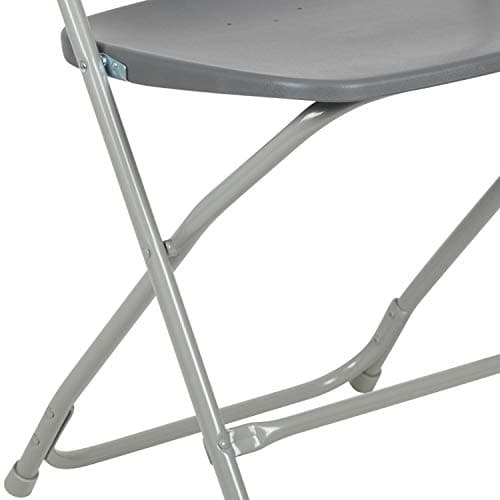 Flash Furniture Hercules Series Plastic Folding Chair - Grey - 650LB Weight Capacity Comfortable Event Chair - Lightweight Folding Chair 6