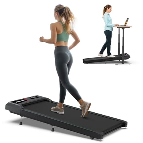 WELLFIT 10% Incline Walking Pad, Under Desk Treadmill for Home Office Small, Only 29lb Lightweight Smart Treadmill with Mute Remote Control, Portable Treadmills Work with KINOMAP Apple Health