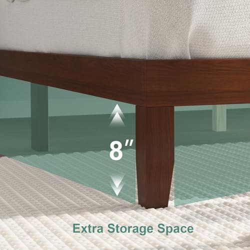 Twolike Queen Bed Frames,Wood Bed Frames,Wood Platforms Bed with Wooden Slats Support,Mattress Foundation,No Box Spring Needed,Easy Assembly,Queen,Pine 3